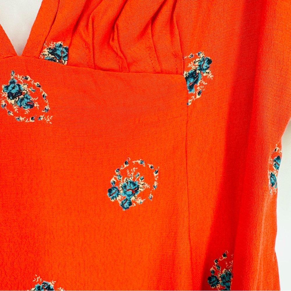NEW Free People Mockingbird Backless Lace Mini Dress Coral Red Floral Size S - Picture 8 of 12